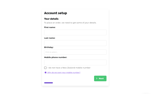 Easy Crypto Signup Screen