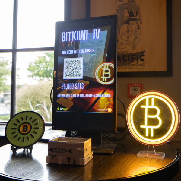 Beer for sale using Bitcoin at Bitkiwi meetups